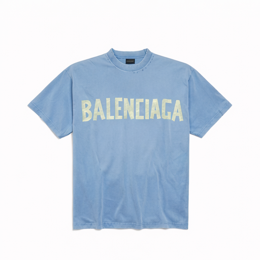 BALENCIAGA T-Shirt mit Logo-Print – Blau / Anthrazit