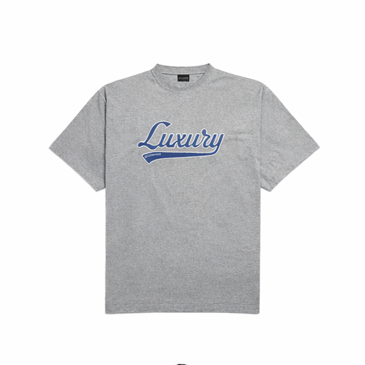 BALENCIAGA T-Shirt mit Luxury-Print – Grau