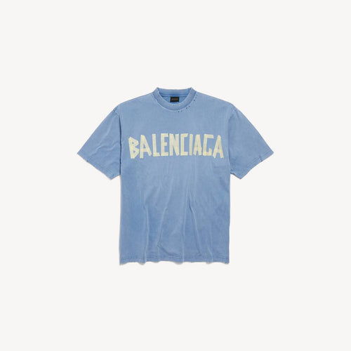 Men's Tape Type T-shirt Medium Fit in Faded Blue