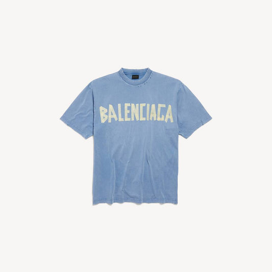 Men's Tape Type T-shirt Medium Fit in Faded Blue