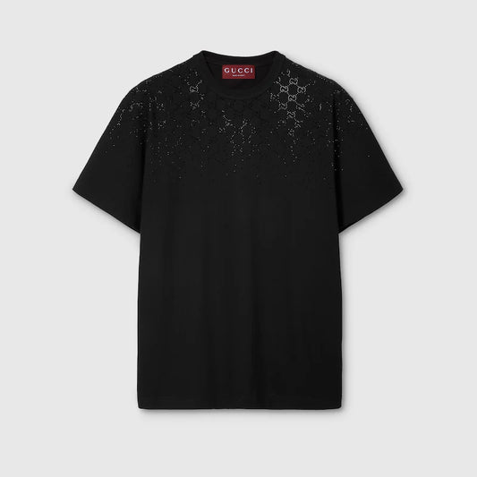 Cotton jersey T-shirt with crystals