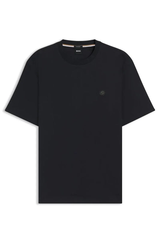 HUGO BOSS T-Shirt mit dezentem Logo – Schwarz